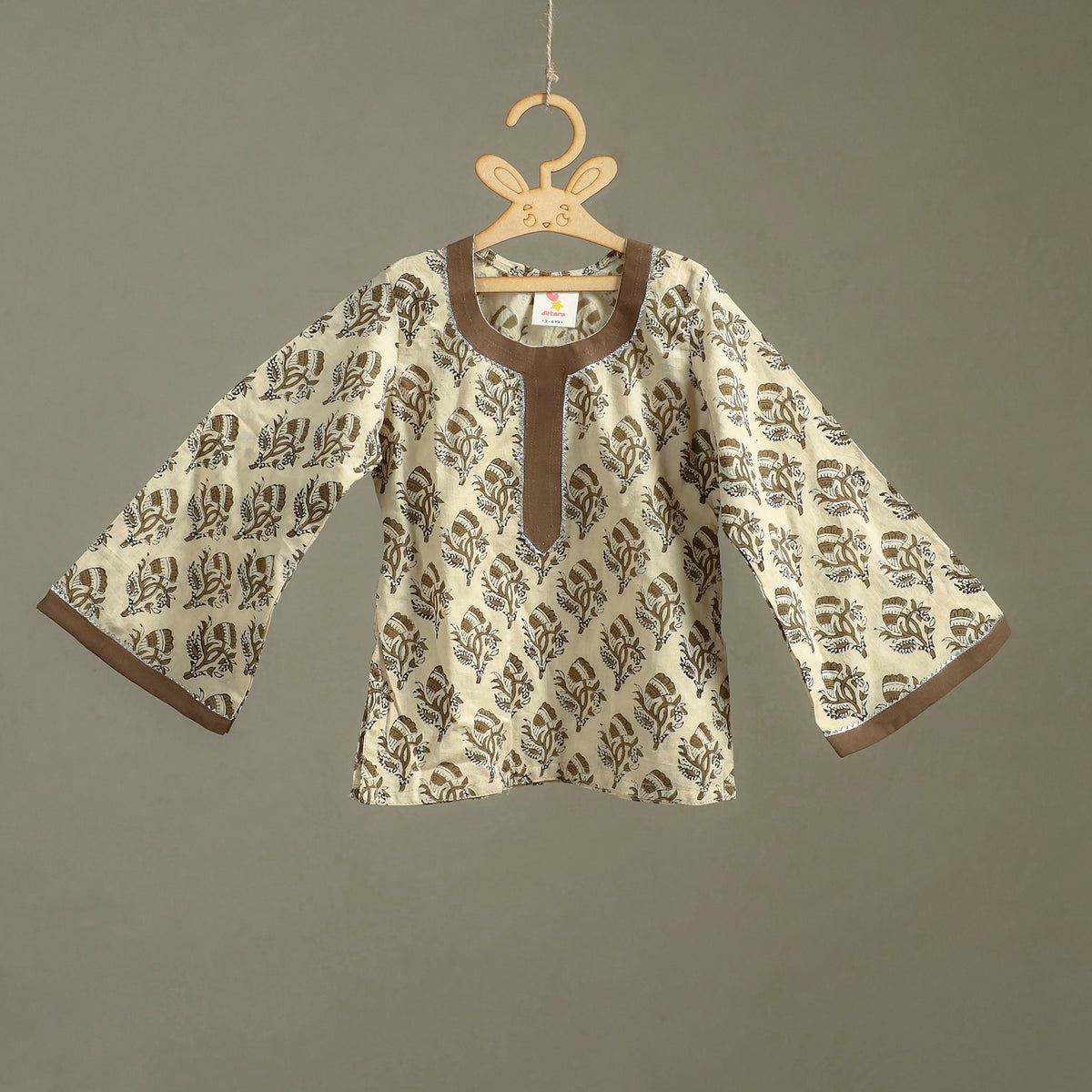 Girls Gota Work Bagh Block Print Cotton Kurta with Sharara Set (3-4 Years) 41