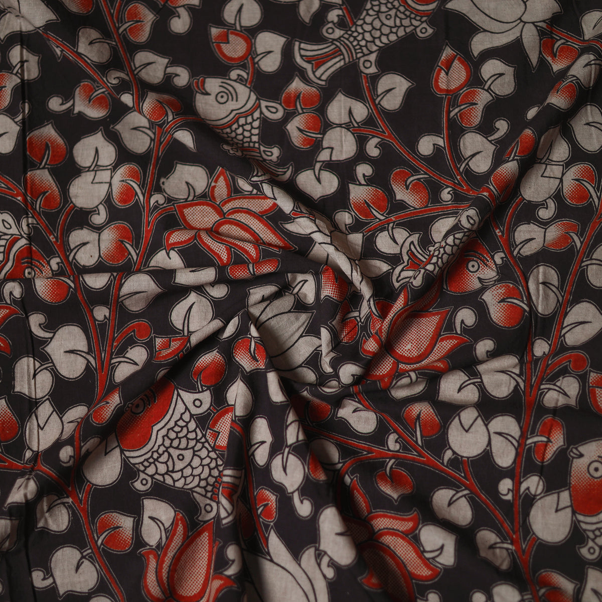 Kalamkari Print Cotton Unstitched Blouse Piece 13