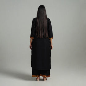  Cotton Black Dharwad Kurta Set with Palazzo & Dupatta