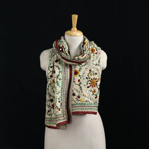 Ranihati Chanderi Silk Hand Embroidered Stole 139