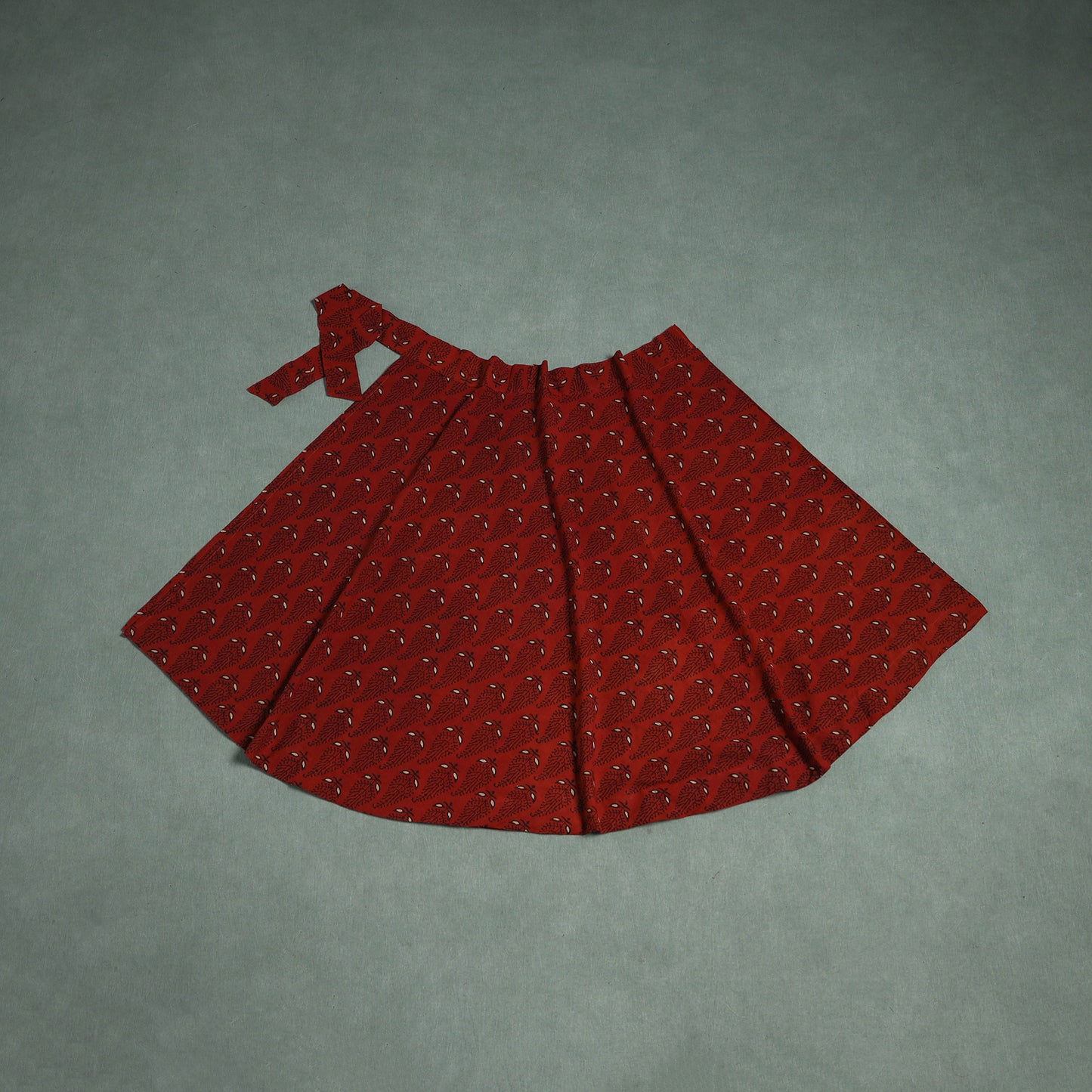 Ajrakh Hand Block Print Cotton Wrap Around Skirt 37