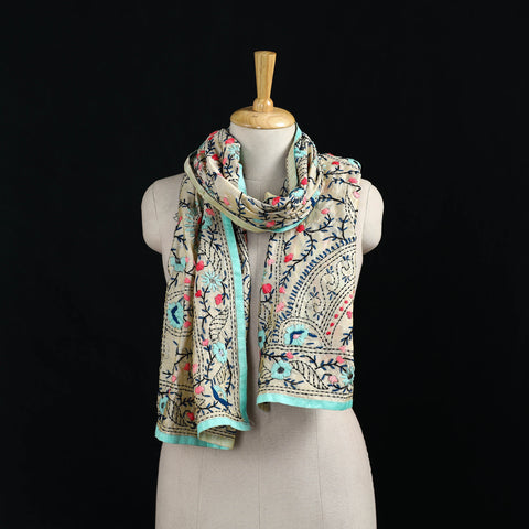 Ranihati Chanderi Silk Hand Embroidered Stole 140