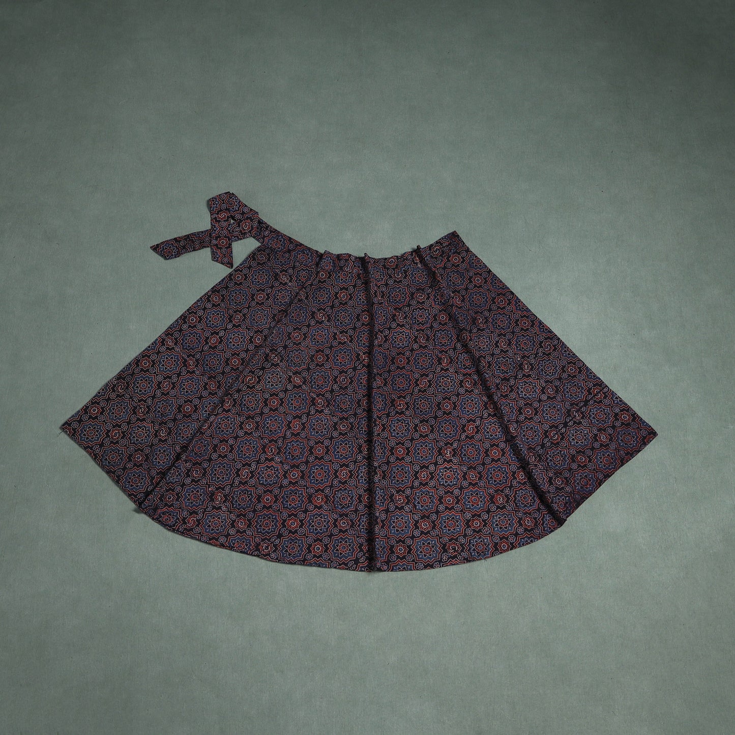 Ajrakh Hand Block Print Cotton Wrap Around Skirt 35