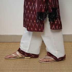 Maroon - Handloom Cotton Pochampally Ikat Kurta Set 16