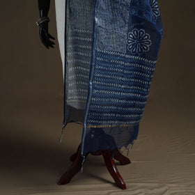 Pipad Hand Block Print Natural Dyed Kota Doria Cotton Dupatta 28