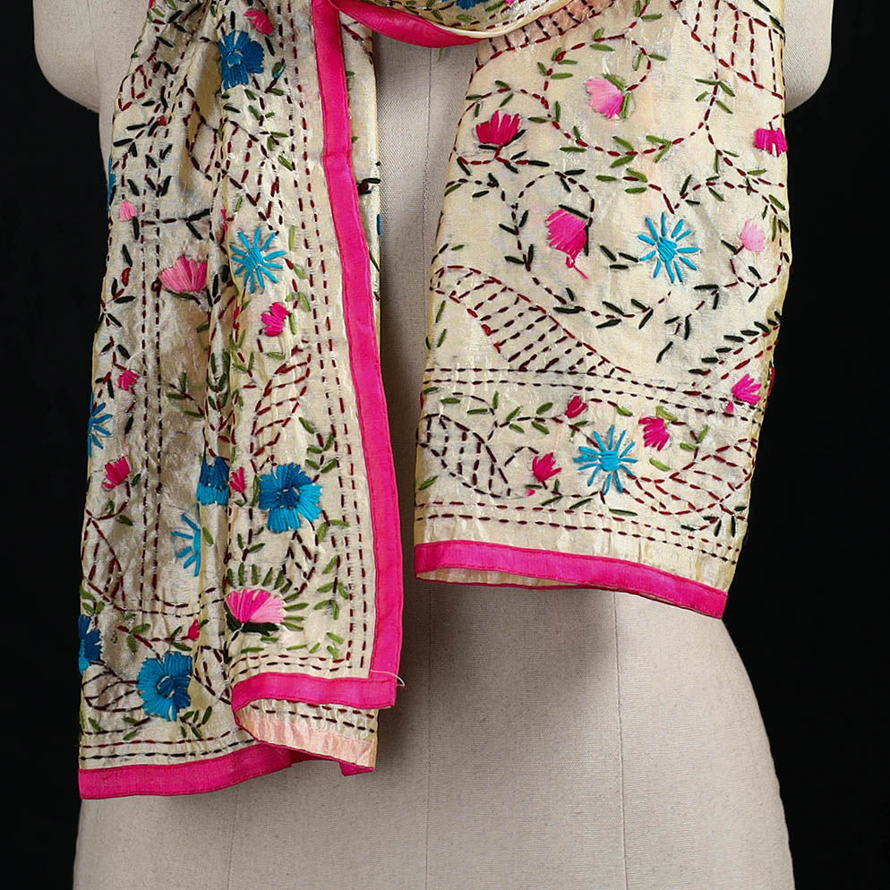 Ranihati Chanderi Silk Hand Embroidered Stole 143