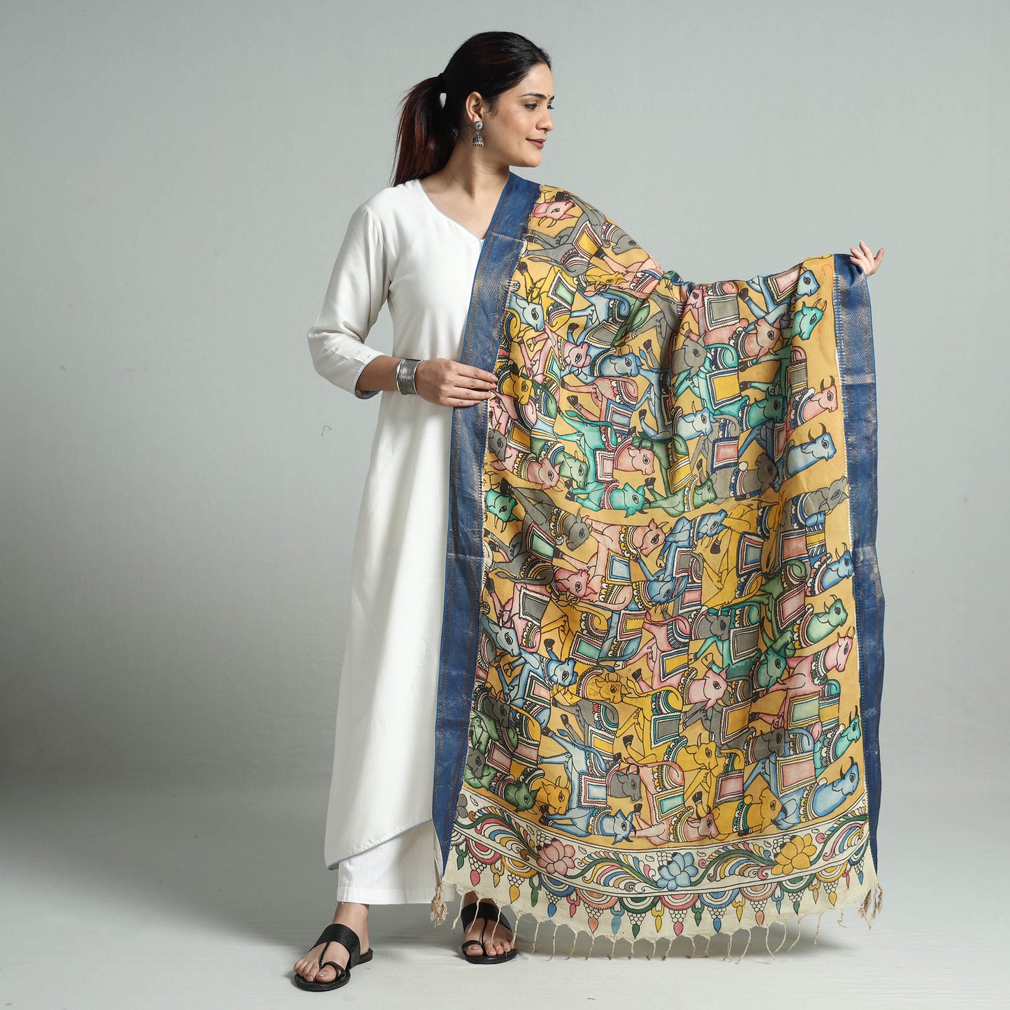 Kalamkari Handpainted Dupatta