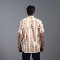 Multicolor - Sanganeri Block Printed Cotton Men Half Sleeve Shirt 04