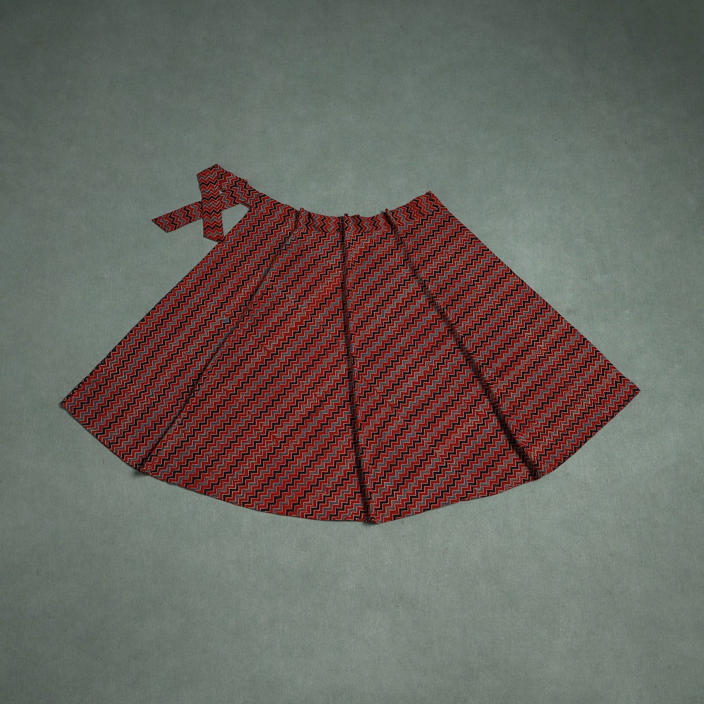 Ajrakh Hand Block Print Cotton Wrap Around Skirt 33