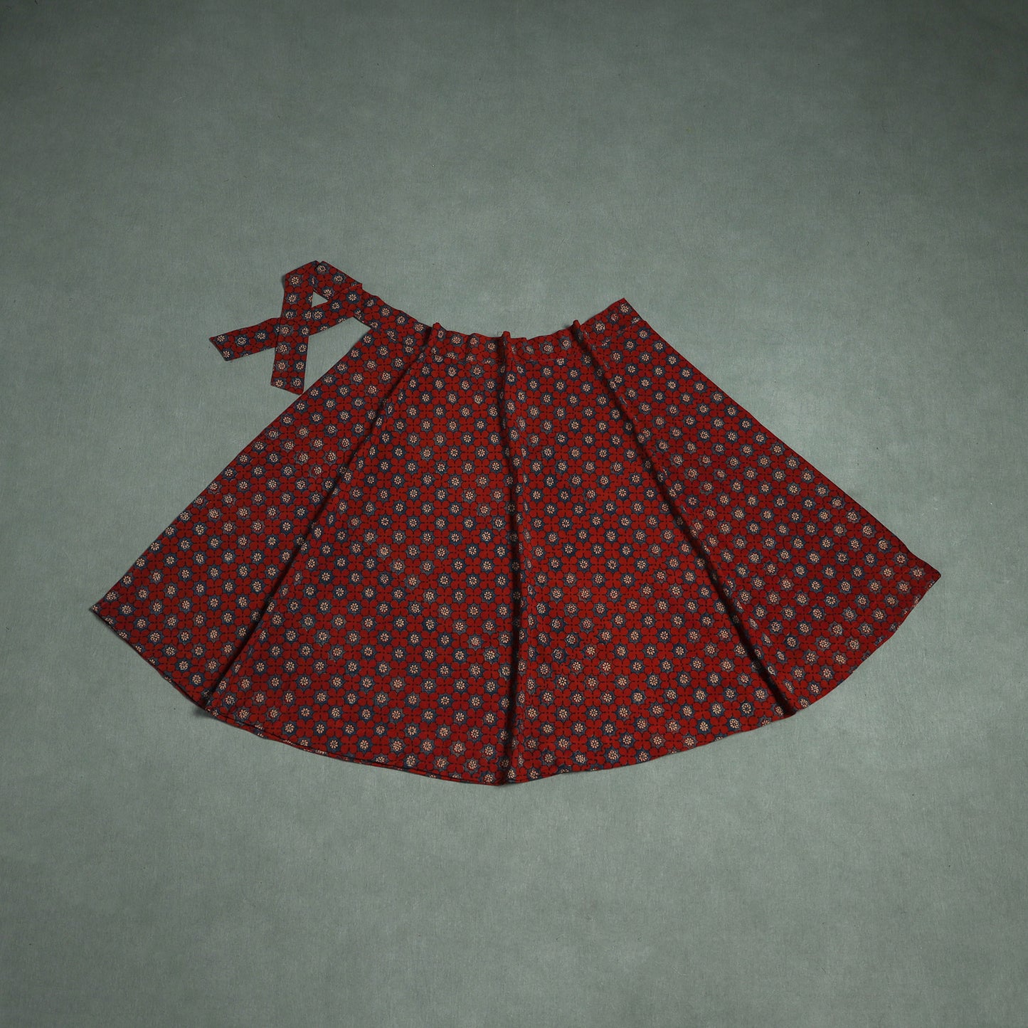 Ajrakh Hand Block Print Cotton Wrap Around Skirt 32