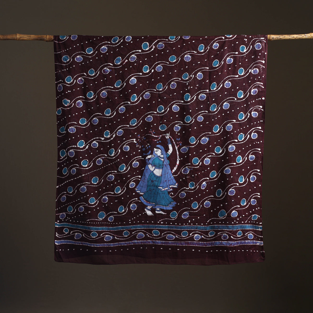 Brown - Hand Batik Print Cotton Dupatta 44