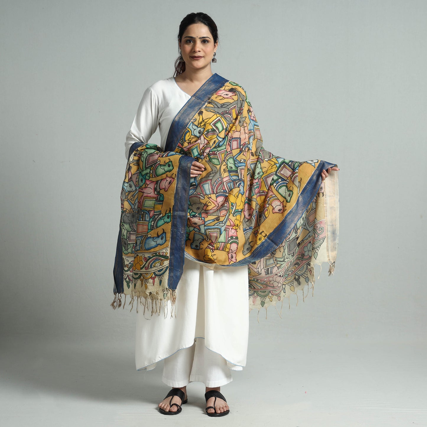 Kalamkari Handpainted Dupatta