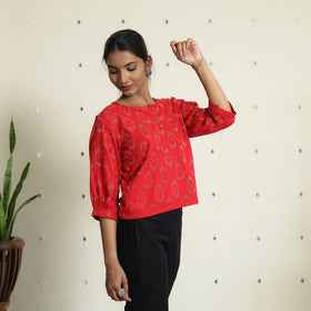Pochampally Full Sleeve Crop Top