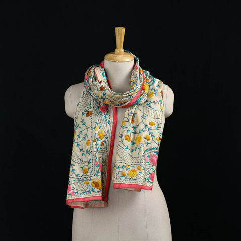 Ranihati Chanderi Silk Hand Embroidered Stole 144