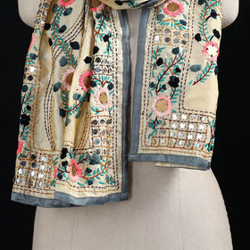 Ranihati Chanderi Silk Hand Embroidered Stole 145