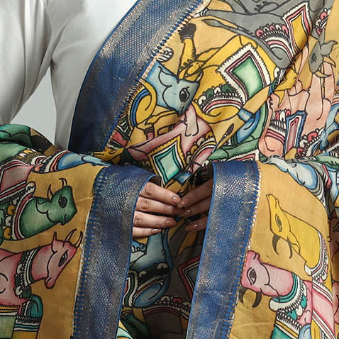 Kalamkari Handpainted Dupatta