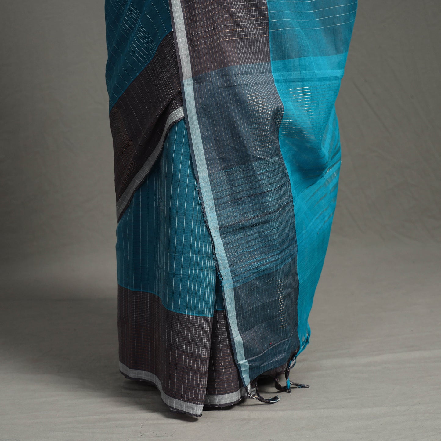 Blue - Zari Work Cotton Handloom Saree 36