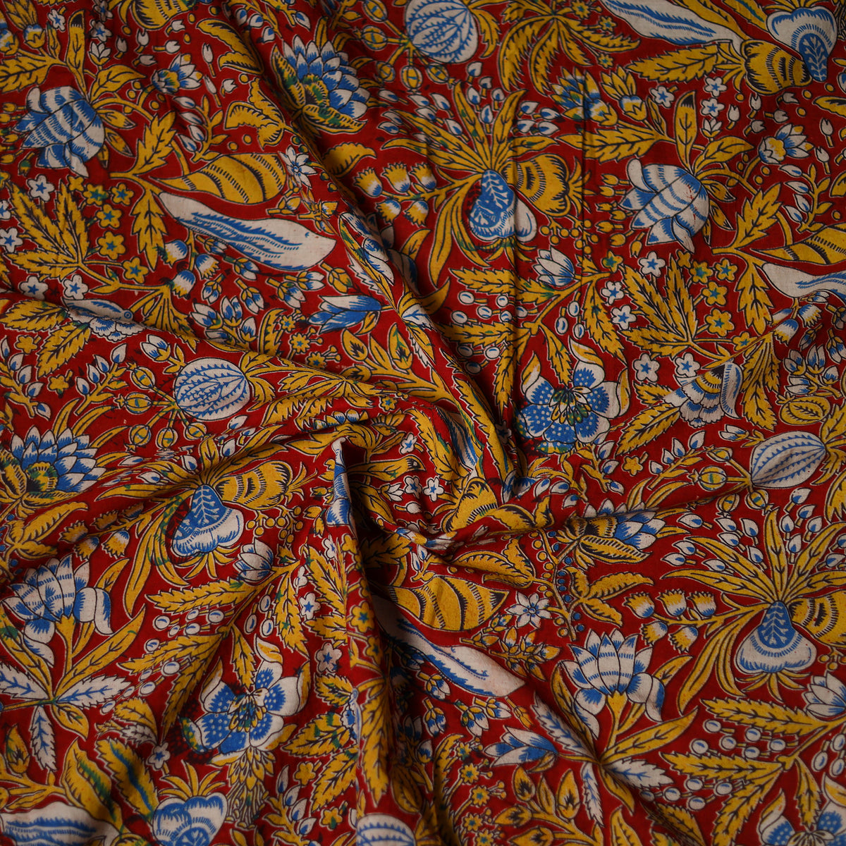 Kalamkari Print Cotton Unstitched Blouse Piece 08