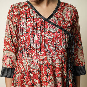 Buy Bagru Block Printed Cotton Angrakha Flared Dress 10 Online at iTokri.com