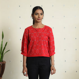 Pochampally Full Sleeve Crop Top