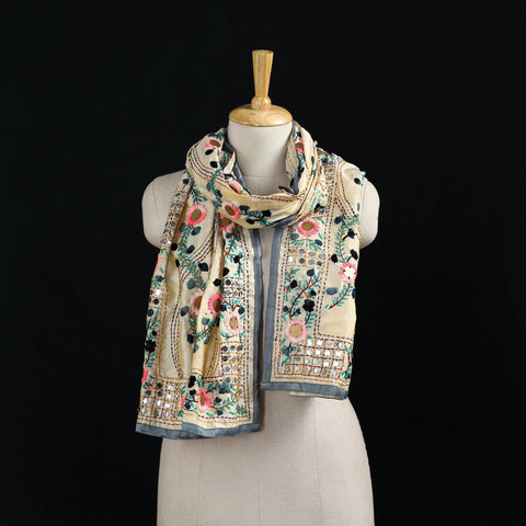 Ranihati Chanderi Silk Hand Embroidered Stole 145