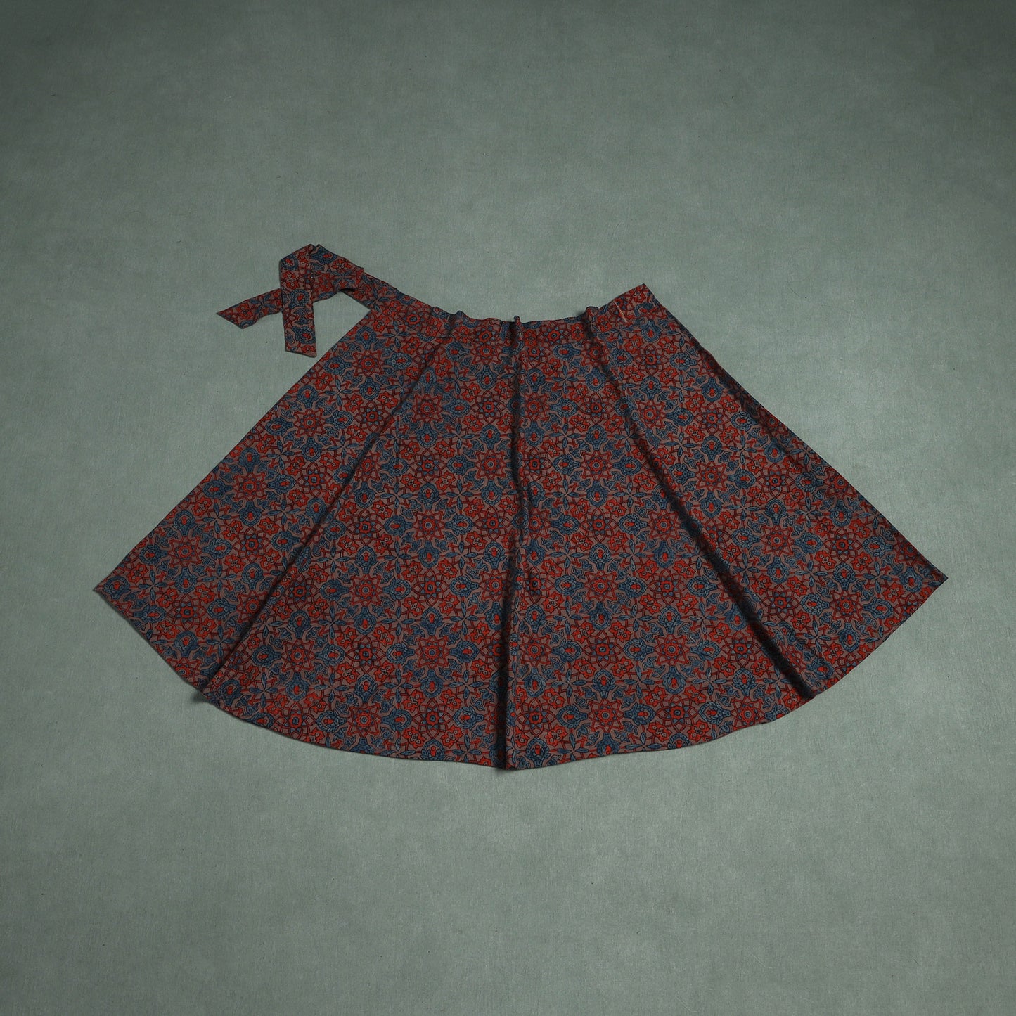 Ajrakh Hand Block Print Cotton Wrap Around Skirt 31
