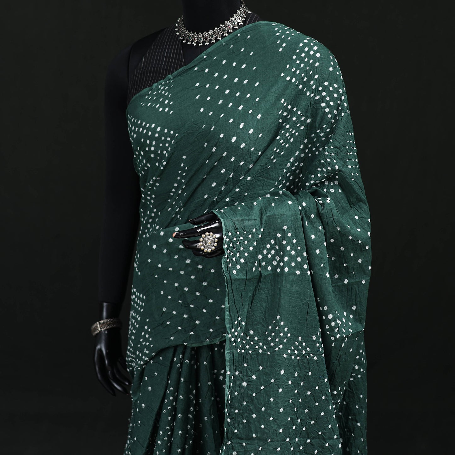 Kutch Bandhani Tie-Dye Cotton Saree 93