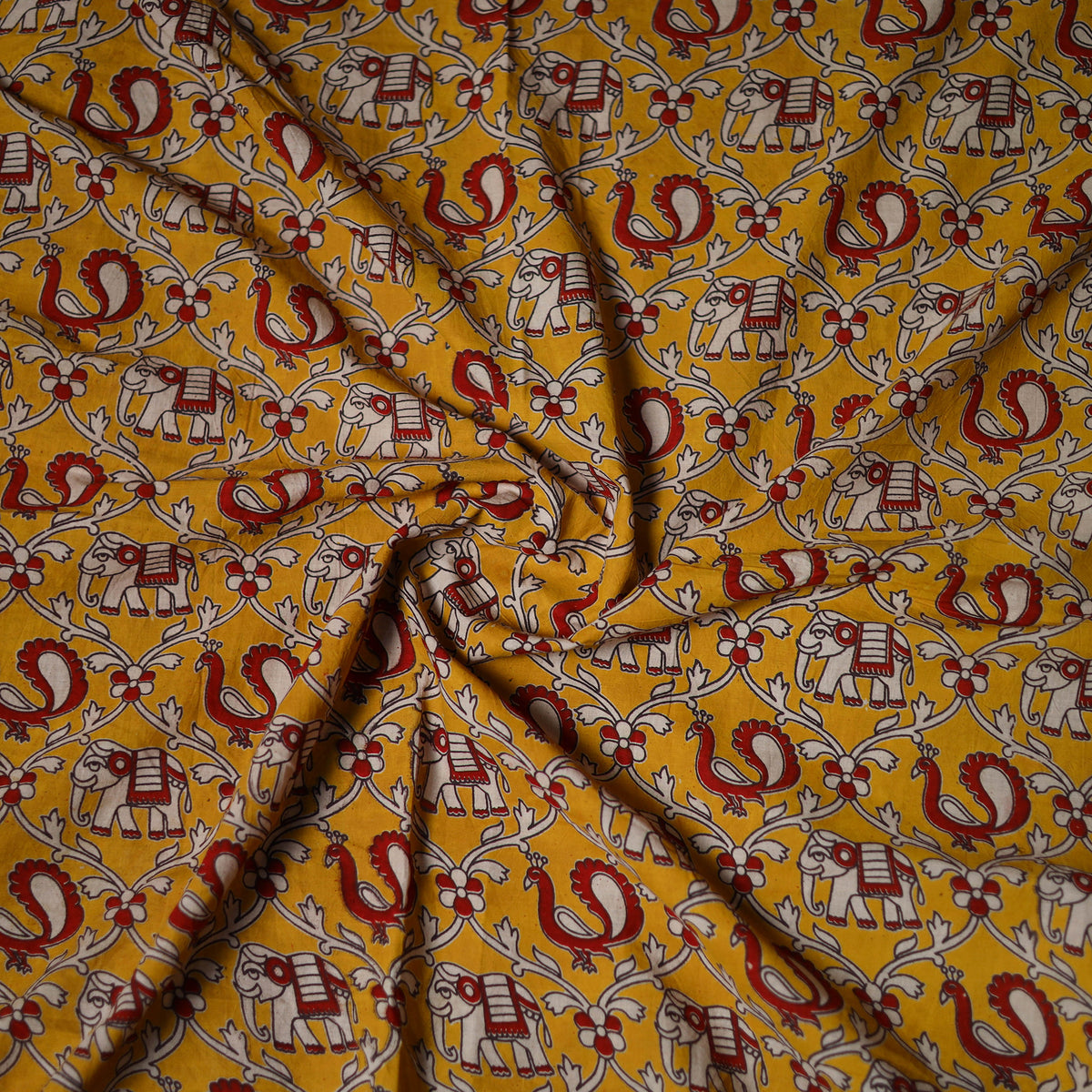 Kalamkari Print Cotton Unstitched Blouse Piece 07