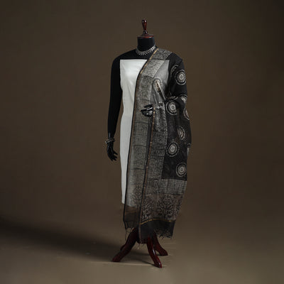 Pipad Hand Block Print Natural Dyed Kota Doria Cotton Dupatta 29