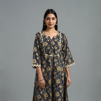 Block Printed Cotton A-Line Bagru Kurta 15