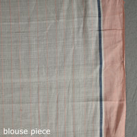 Peach - Pure Handloom Natural Dyed Checks Cotton Saree 38