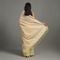 Yellow - Pinwheel Jamdani Cotton Handspun Saree 37