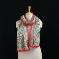 Ranihati Chanderi Silk Hand Embroidered Stole with Pom Pom 148