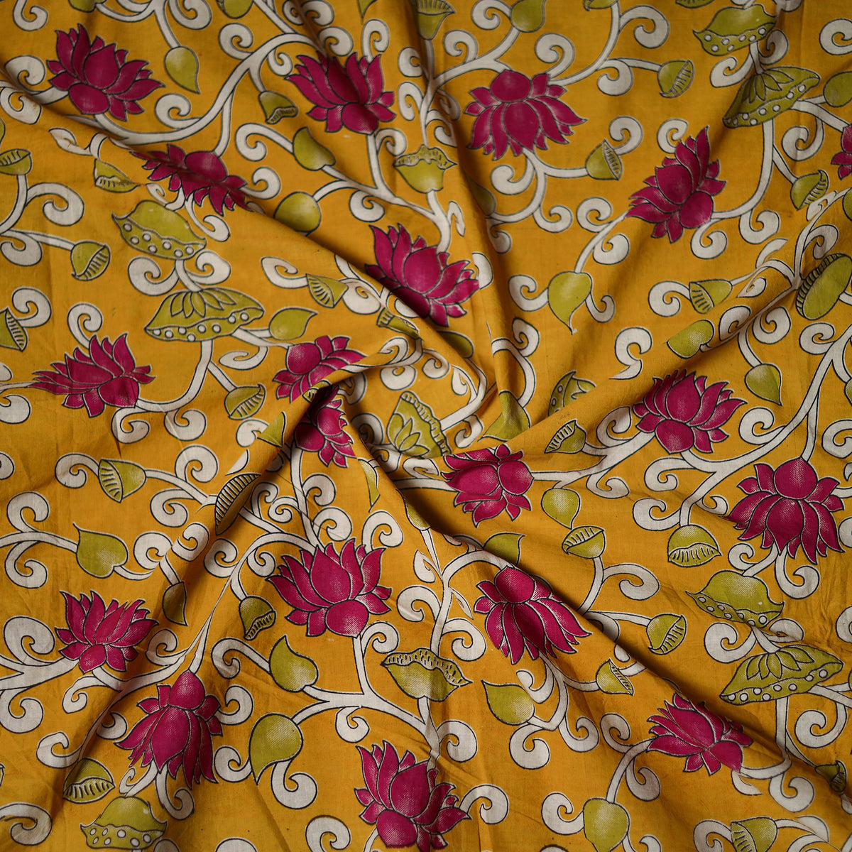 Kalamkari Print Cotton Unstitched Blouse Piece 05