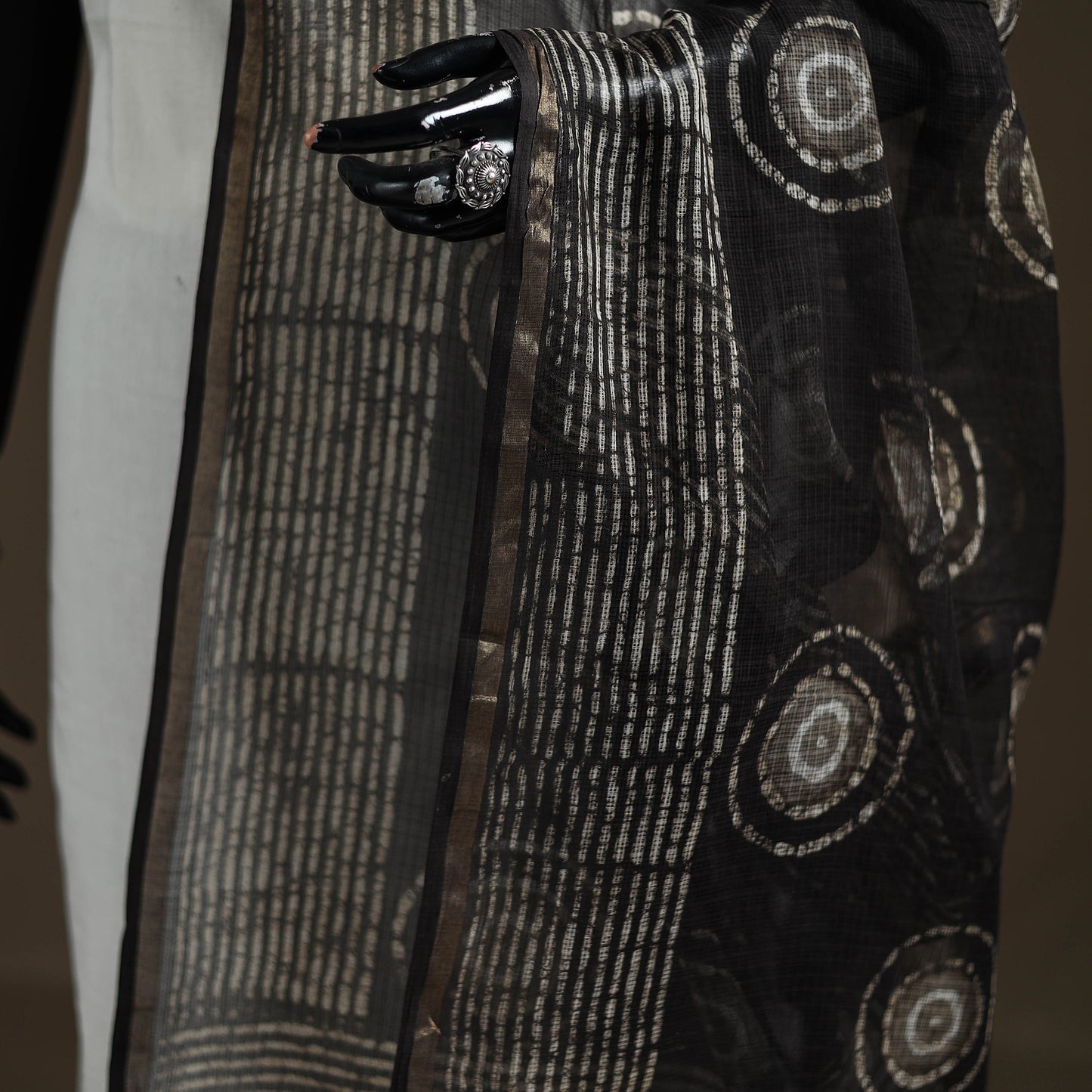 Pipad Hand Block Print Natural Dyed Kota Doria Cotton Dupatta 29