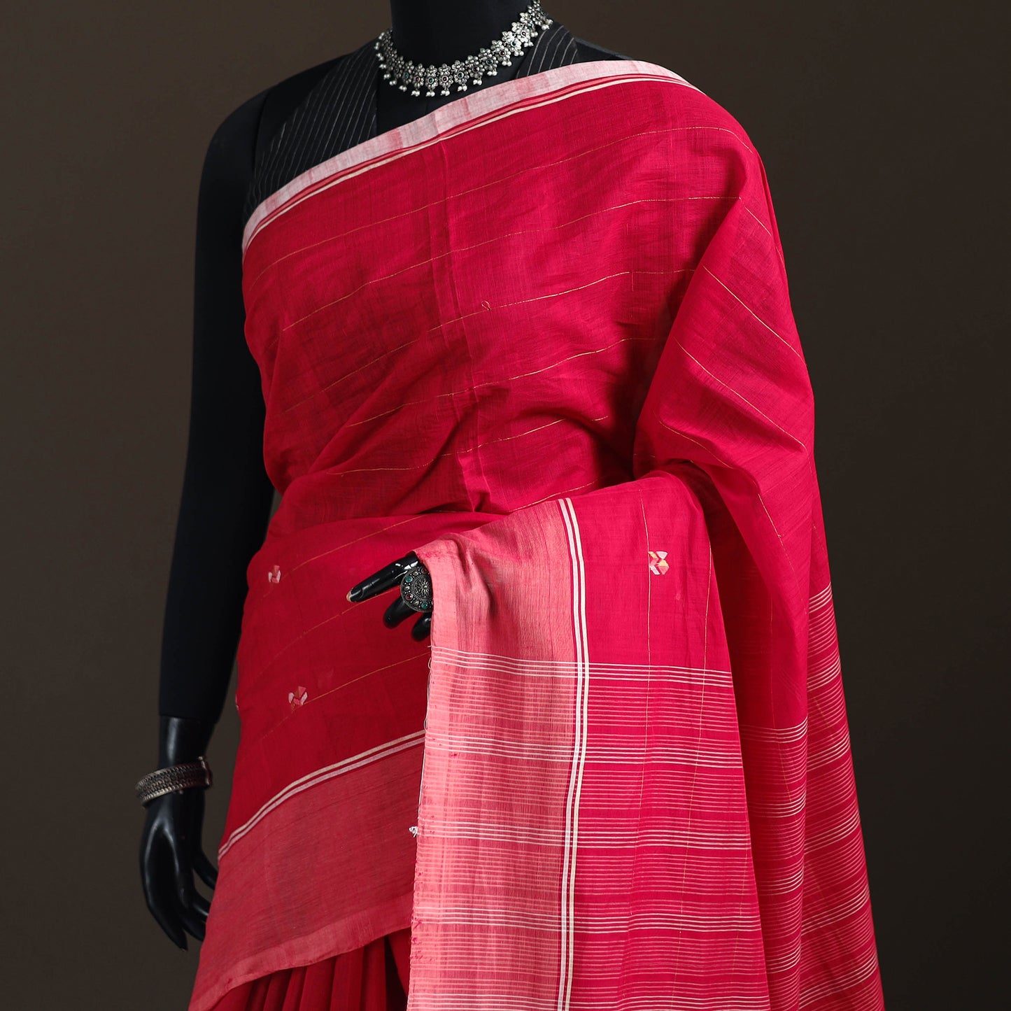 Srikakulam Jamdani Fish Buti Pure Handloom Cotton Saree 44