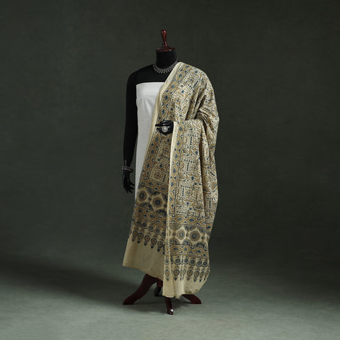 Pure Mul Cotton Kutch Hand Block Print Natural Dyed Ajrakh Dupatta 70