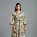 Buy Beige Block Printed Cotton A-Line Bagru Kurta