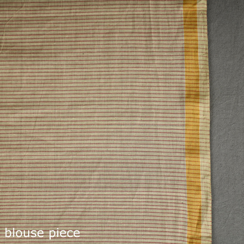 Yellow - Pinwheel Jamdani Cotton Handspun Saree 37