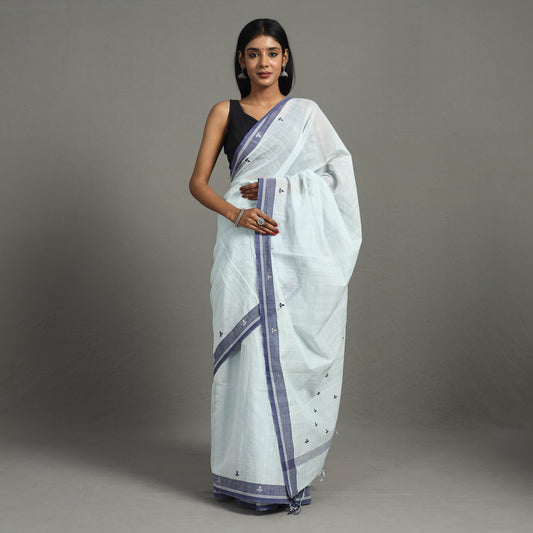 Blue - Leaves Cotton Handloom Saree 38