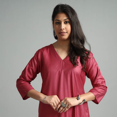 plain silk kurta