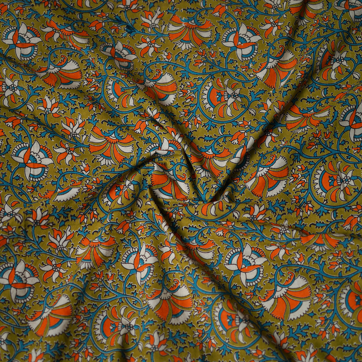 Kalamkari Print Cotton Unstitched Blouse Piece 02