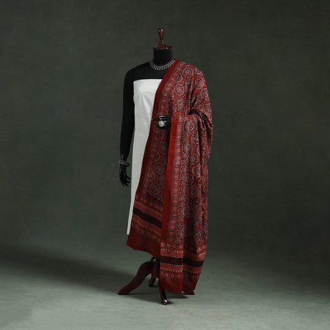 Pure Mul Cotton Kutch Hand Block Print Natural Dyed Ajrakh Dupatta 71