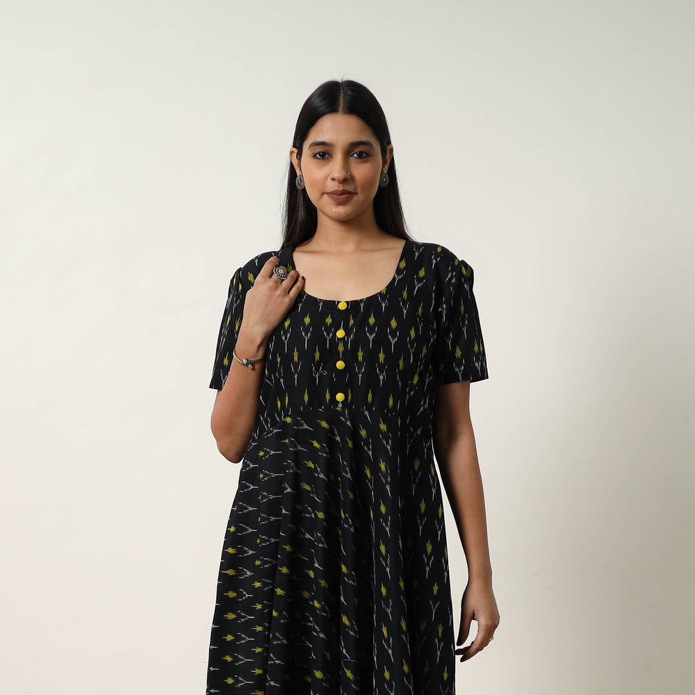 Mercerized Cotton Flared Pochampally Ikat Dress 12