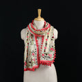 Ranihati Chanderi Silk Hand Embroidered Stole with Pom Pom 154