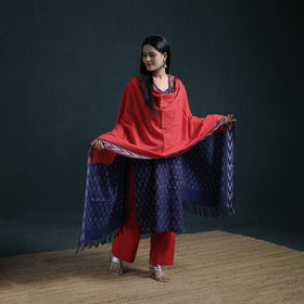Pochampally Ikat Cotton Suit Set with Dupatta for Women 21