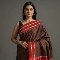 Brown - Ilkal Khun Silk Cotton Saree with Resham Border 21