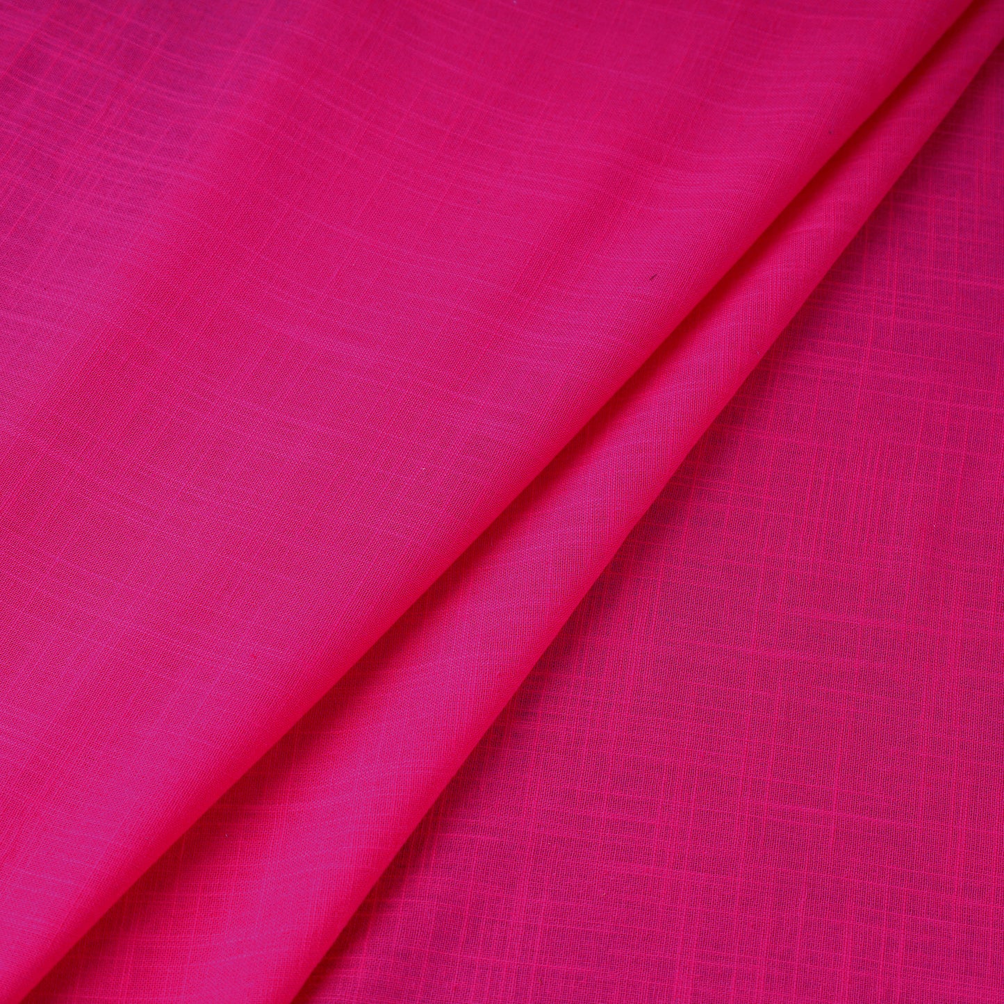 Pink Prewashed Slub Cotton Plain Fabric