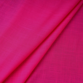 Pink Prewashed Slub Cotton Plain Fabric