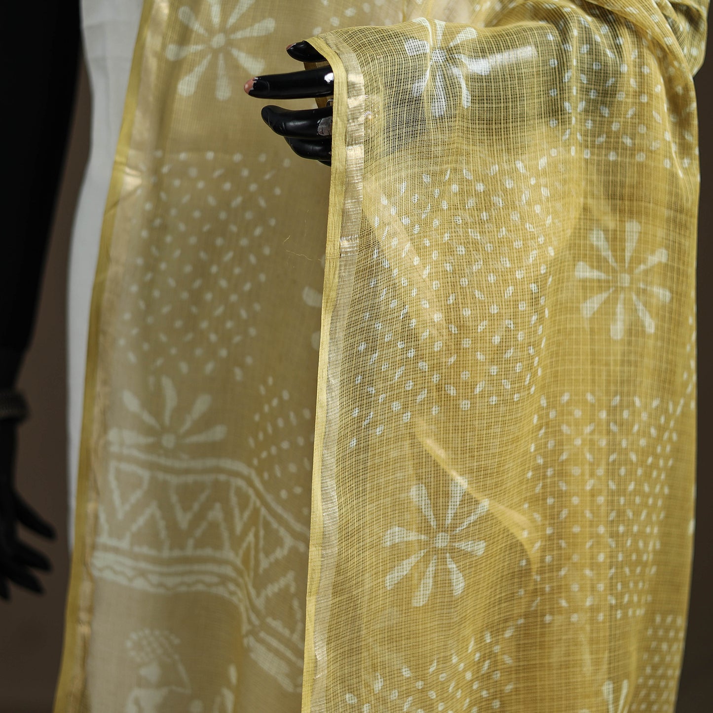 Pipad Hand Block Print Natural Dyed Kota Doria Cotton Dupatta 32